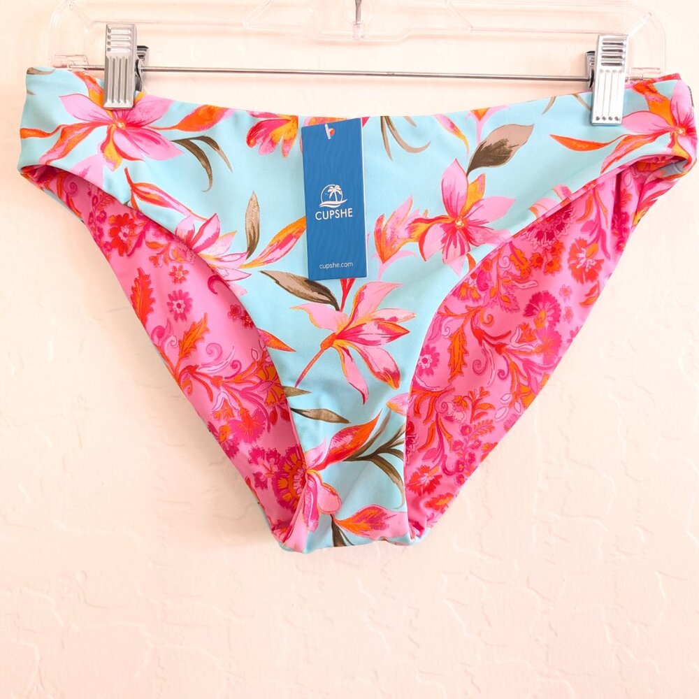 CUPSHE Bikini Bottom‎ M Multicolor Floral Swimwear - Picture 2 of 10